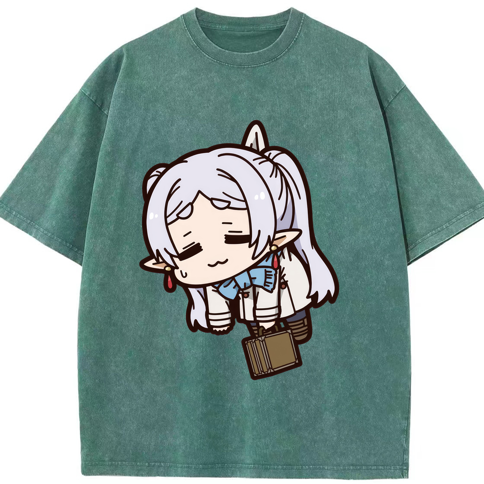 （画像用） 葬送のフリーレン Frieren 綿100% ヴィンテージ風 半袖Tシャツ（フロントプリント）
